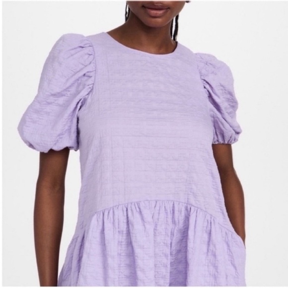 NWT English Factory Women’s Lavender Puff Sleeve Relaxed Fit Dress S - Picture 3 of 10